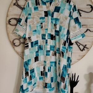 Alfani block dress with hidden buttons